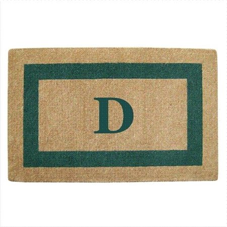 NEDIA HOME Nedia Home 02086D Single Picture - Green Frame 30 x 48 In. Heavy Duty Coir Doormat - Monogrammed D O2086D
